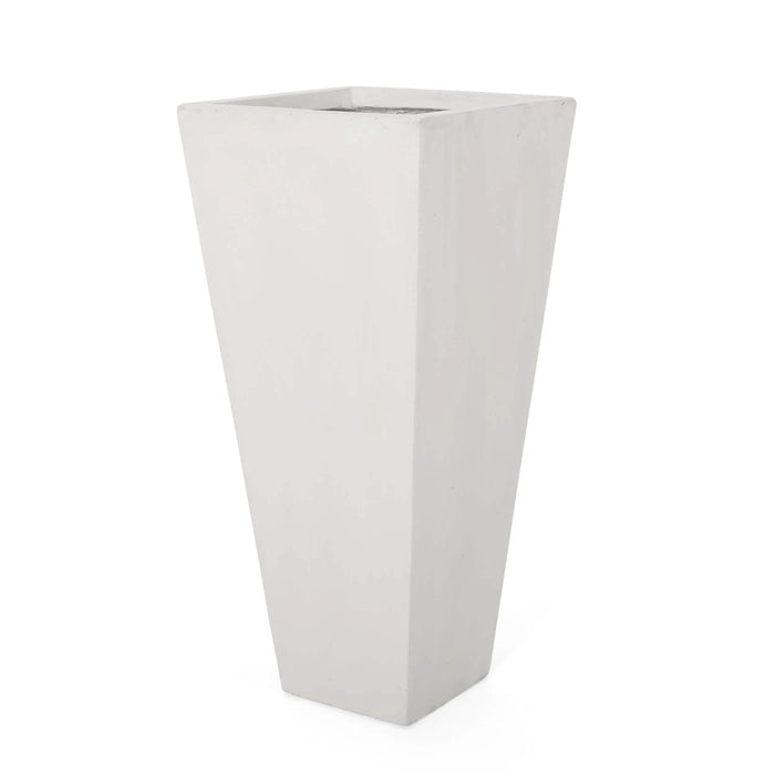 13' x 28.5' Modern Outdoor MGO Cast Stone Planter, White Default -DTYStore