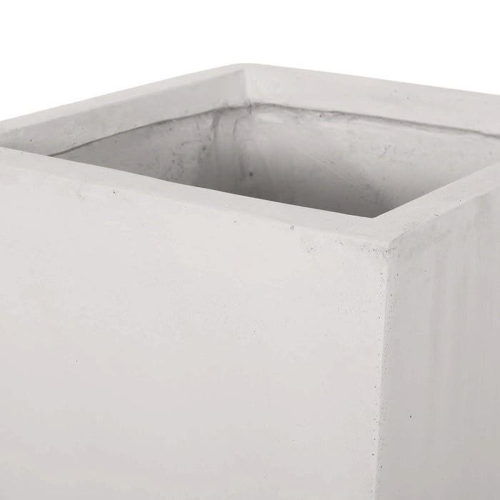 13' x 28.5' Modern Outdoor MGO Cast Stone Planter, White Default -DTYStore