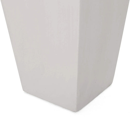 13' x 28.5' Modern Outdoor MGO Cast Stone Planter, White Default -DTYStore
