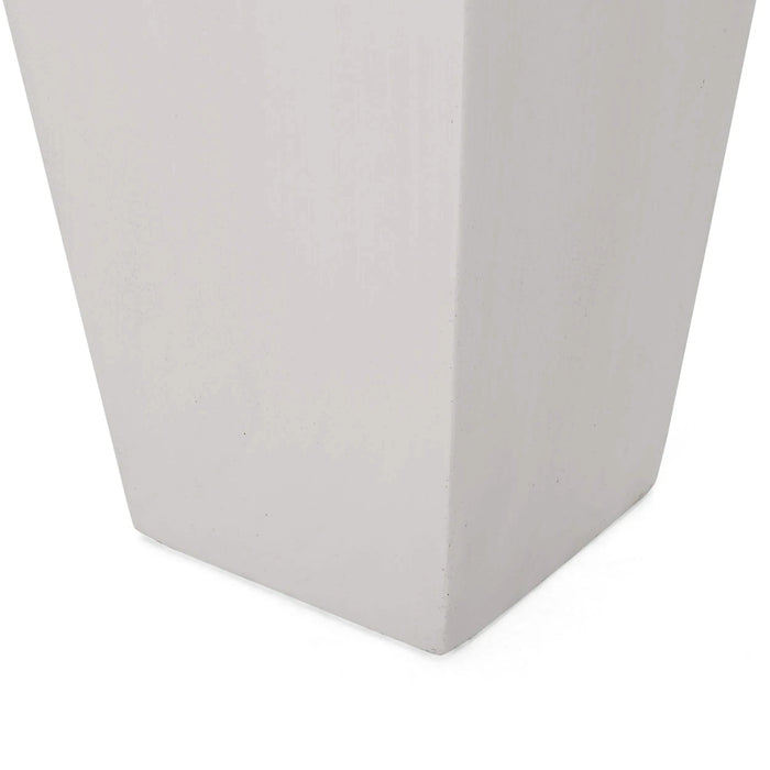 13' x 28.5' Modern Outdoor MGO Cast Stone Planter, White Default -DTYStore
