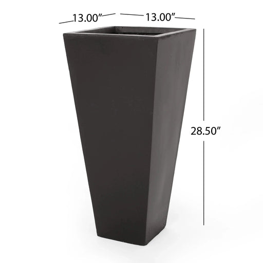 13' x 28.5 Outdoor Modern MGO Cast Stone Planter, Black Default -DTYStore