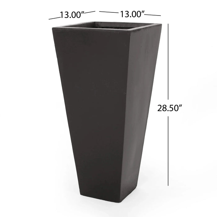 13' x 28.5 Outdoor Modern MGO Cast Stone Planter, Black Default -DTYStore