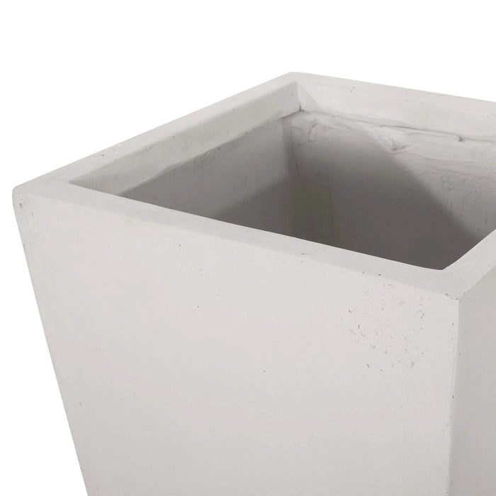 13' x 32.5' Cast Stone Planter Magnesium Oxide, Matte White Default -DTYStore