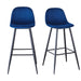 Bar Stools Set of 2, 30 Inches Velvet Barstool Modern Counter Bar Height Chair with Back, Sturdy Metal Legs & Footrests, Easy Assembly, Island Stool for Kitchen Bar - DTYStore