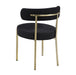 Woker Furniture Dining Chairs Set of 2 Round Upholstered Boucle Dining Room Chairs Mid-Century Modern Kitchen Chairs Curved Backrest Chairs for Dining Room Brushed Brass Metal Legs - DTYStore