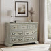 Farmhouse 7 Drawers Dresser for Bedroom, Rustic Chest of Drawers with Natural Texture, Vintage Design, Storage Dressers Organizer for Bedroom, Living Room, Hallway, Antique White - DTYStore