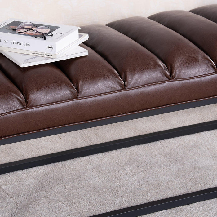 Metal Base Upholstered Bench for Bedroom for Entryway - DTYStore