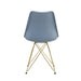 Modern Dining Chairs with Shell Lounge Plastic Seat and GOLDEN STEEL Legs KITEHCN chairs meeting room chairs living room,Set of 4, GREY - DTYStore