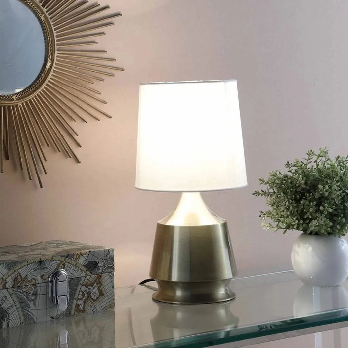 14-Inch Ellis Antique Brass Metal Table Lamp Default -DTYStore