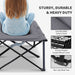 Outsunny 2 Person Folding Camping Cot for Adults, 50' Extra Wide Outdoor Portable Sleeping Cot with Carry Bag, Elevated Camping Bed, Beach Hiking, Grey - DTYStore