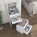 Small Vanity Desk with Mirror - White Makeup Vanitys Set Make up Table with Chair, Drawers, Mini Space Saving Cute Dressing Table for Girls Bedroom Living room - DTYStore