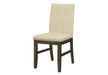 Dining Chair, 37' Height, Set Of 2, Upholstered, Dining Room, Kitchen, Cream Fabric, Grey Solid Wood, Transitional - DTYStore