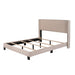 Queen Size Velvet Upholstered Platform Bed, Box Spring Needed - Beige - DTYStore
