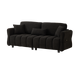 80''Premium chenille fabric sofa with 2 cushions and 1 lumbar pillow Armrest strap design,,upholstered 3-seater sofa for living rooms, bedrooms,apartments and offices Black - DTYStore