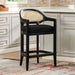Americana Mid-Century Modern 26' Cane Back Counter Stool, Jet Black Woven - DTYStore