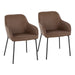 Daniella Contemporary Dining Chair in Black Metal and Espresso Faux Leather by LumiSource - Set of 2 - DTYStore