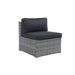 7-Piece Patio Furniture Set w/Retractable Canopy Wicker Rattan Sectional Sofa Set Patio Furniture with Washable Cushions for Lawn, Garden, Backyard, Poolside Grey wicker + Black Cushion - DTYStore