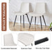 White artificial leather backrest cushion dining chair, black metal legs, curved widened cushion design for more comfort, suitable for restaurants, kitchens, bedrooms, offices.(4 chairs) 0502 - DTYStore