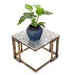 14.5' Granite Marble Black / Gold Plant Stand- DTY Store
