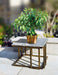 14.5' Granite Marble Black / Gold Plant Stand - DTY Store