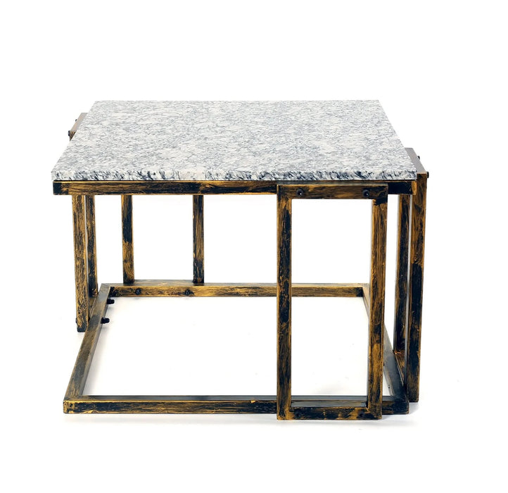 14.5' Granite Marble Black / Gold Plant Stand - DTY Store