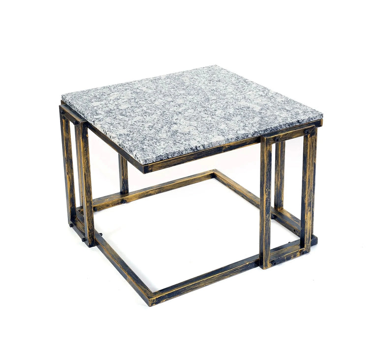 14.5' Granite Marble Black / Gold Plant Stand - DTY Store