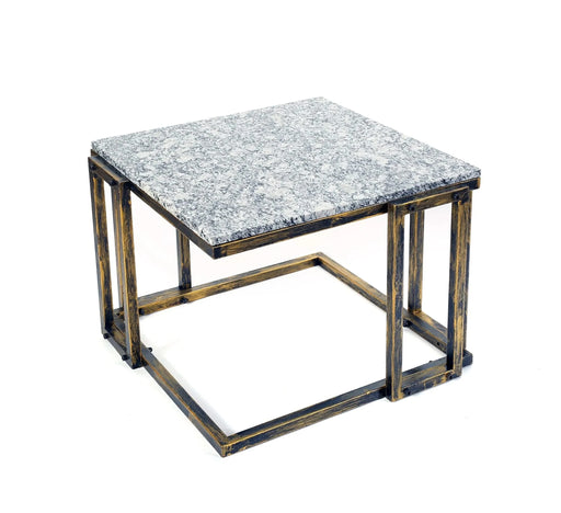 14.5' Granite Marble Black / Gold Plant Stand Default -DTYStore