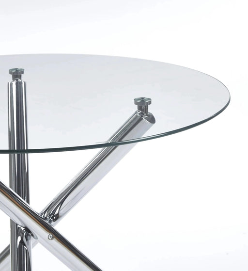 1+4,5pieces dining set, Table metal leg Mid-century Dining Table for 4-6 people With Glass Table Top, Pedestal Dining Table, End Table Leisure Coffee Table Default -DTYStore