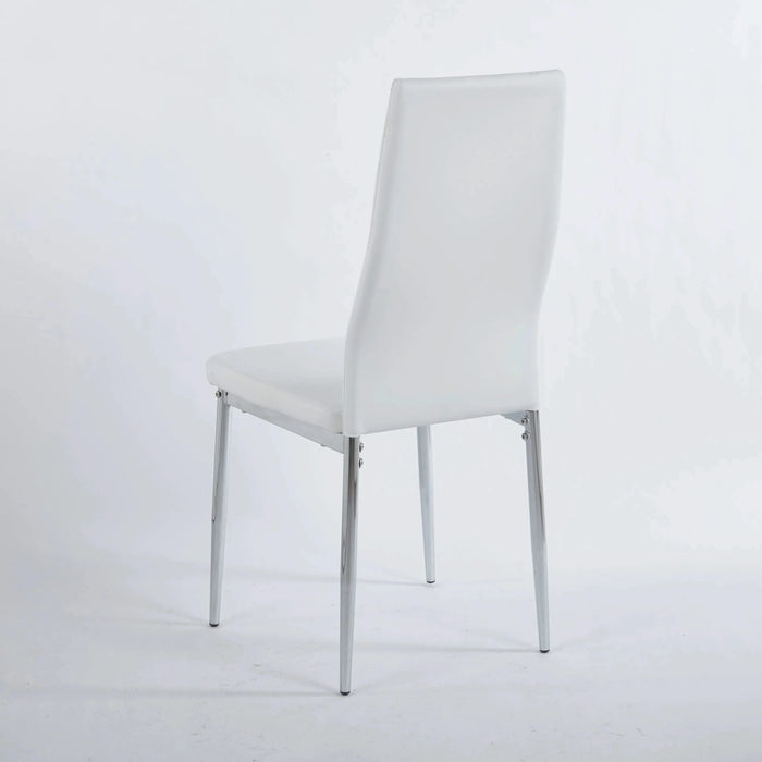 1+4,5pieces dining set, Table metal leg Mid-century Dining Table for 4-6 people With Glass Table Top, Pedestal Dining Table, End Table Leisure Coffee Table Default -DTYStore