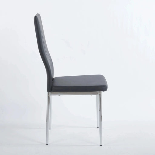 1+4,5pieces dining set, Table metal leg Mid-century Dining Table for 4-6 people With Glass Table Top, Pedestal Dining Table, End Table Leisure Coffee Table Default -DTYStore