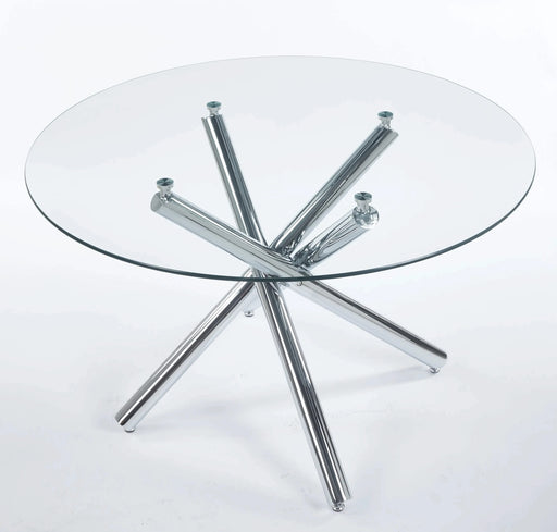 1+4,5pieces dining set, Table metal leg Mid-century Dining Table for 4-6 people With Glass Table Top, Pedestal Dining Table, End Table Leisure Coffee Table Default -DTYStore