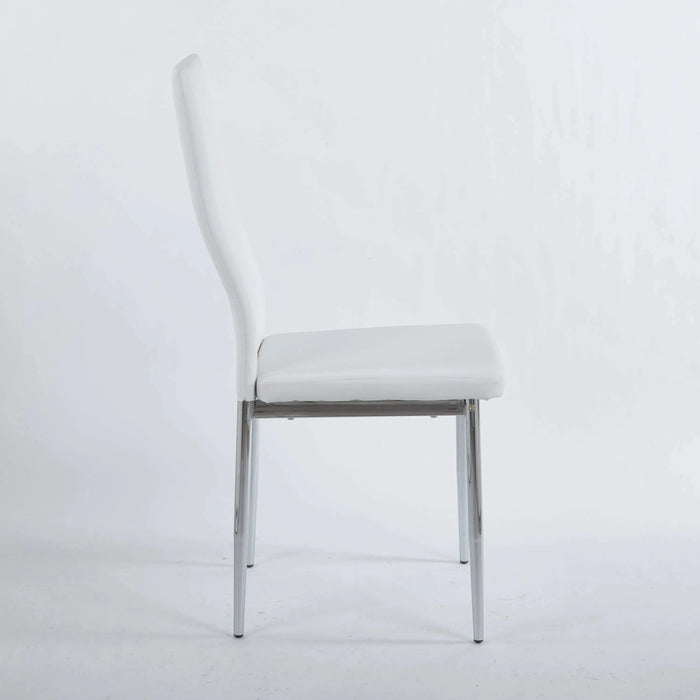 1+4,5pieces dining set, Table metal leg Mid-century Dining Table for 4-6 people With Glass Table Top, Pedestal Dining Table, End Table Leisure Coffee Table Default -DTYStore