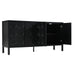 Stylish Storage Cabinet Sideboard Wooden Cabinet with Unique Geometric Circle Door Design,Suitable for Study Rooms ,Entrance and Living Room(Black) - DTYStore