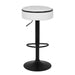 Round Storage Bar Stool Set of 2, White Faux Leather Height Adjustable Barstool, 360°Counter Height Swivel Stool, Armless Bar Chair with Metal Frame for Kitchen Counter Dining Living Room - DTYStore