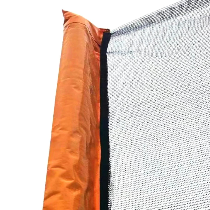 14FT Powder-coated Advanced Trampoline with Basketball Hoop Inflator and Ladder(Outer Safety Enclosure) Orange Default -DTYStore