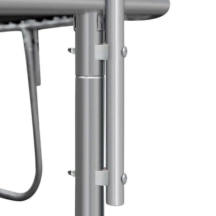 14FT Powder-coated Advanced Trampoline with Basketball Hoop Inflator and Ladder(Outer Safety Enclosure) Orange Default -DTYStore