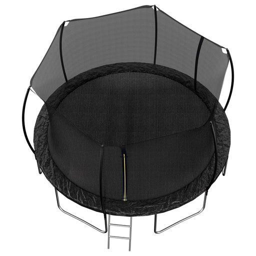 14FT Trampoline (Double-side color pad) , Trampoline for Kids and Adults with Enclosure Net and Ladder,Curved fence pole Default -DTYStore