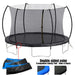 14FT Trampoline (Double-side color pad) , Trampoline for Kids and Adults with Enclosure Net and Ladder,Curved fence pole Default -DTYStore