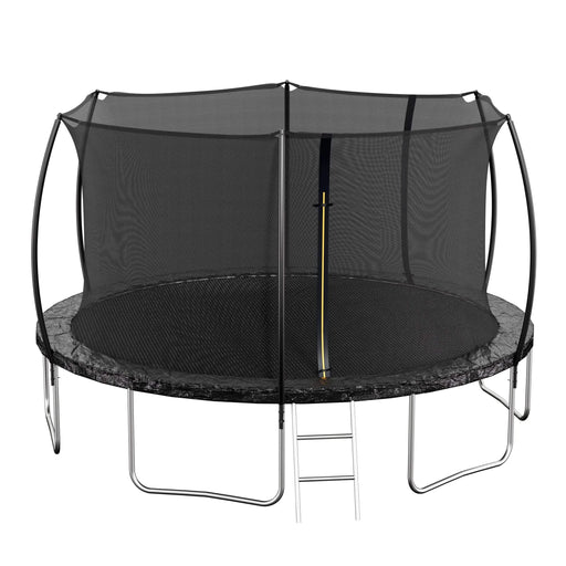 14FT Trampoline (Double-side color pad) , Trampoline for Kids and Adults with Enclosure Net and Ladder,Curved fence pole Default -DTYStore