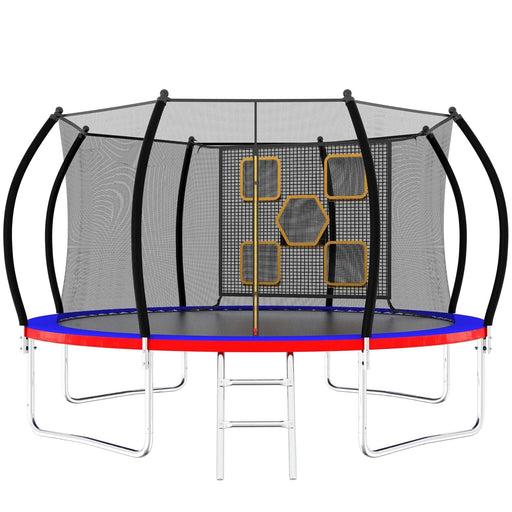 14FT Trampoline, Outdoor Trampolines for Kids and Adults, Recreational Trampoline with Enclosure Net & Ladder, Round Trampoline ASTM Approved Default -DTYStore