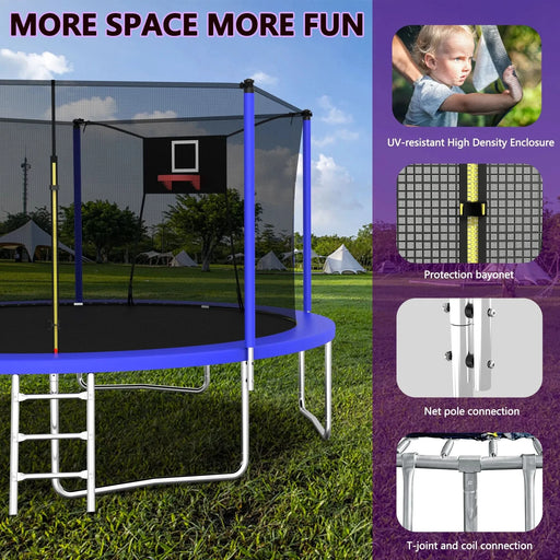 14FT Trampoline ,Sports Fitness Trampolines with Enclosure Net, Recreational Trampolines for Outdoor Indoor - DTY Store