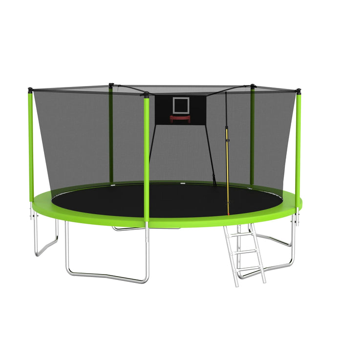14FT Trampoline for Kids and Adults with Net, Outdoor Recreational Trampolines for Family Default -DTYStore