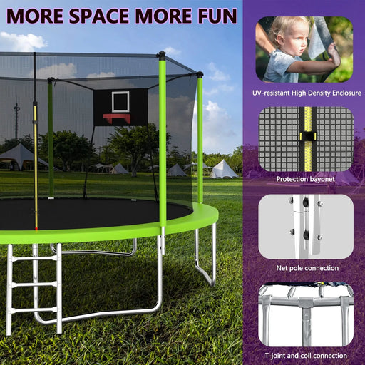 14FT Trampoline for Kids and Adults with Net, Outdoor Recreational Trampolines for Family Default -DTYStore