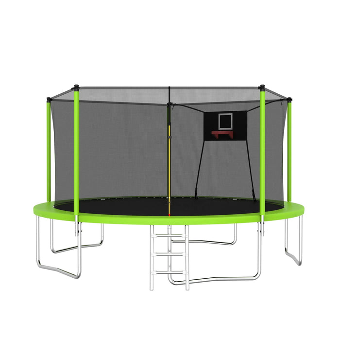 14FT Trampoline for Kids and Adults with Net, Outdoor Recreational Trampolines for Family Default -DTYStore