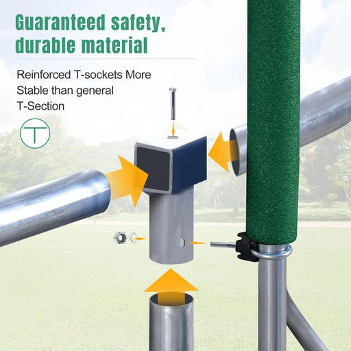 14FT Trampoline for Kids with Safety Enclosure Net, Basketball Hoop and Ladder, Easy Assembly Round Outdoor Recreational Trampoline Default -DTYStore