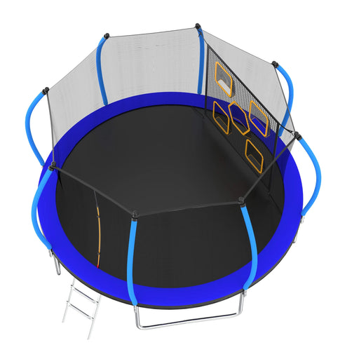14FT Trampoline with Enclosure - Recreational Trampolines with Ladder, ASTM Approval Outdoor Trampoline for Kids Default -DTYStore