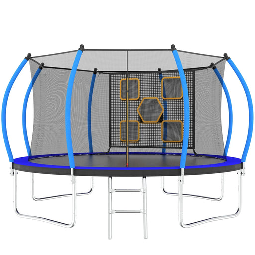 14FT Trampoline with Enclosure - Recreational Trampolines with Ladder, ASTM Approval Outdoor Trampoline for Kids Default -DTYStore