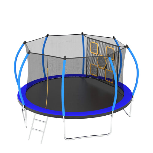 14FT Trampoline with Enclosure - Recreational Trampolines with Ladder, ASTM Approval Outdoor Trampoline for Kids Default -DTYStore