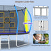 14FT Trampoline with Enclosure - Recreational Trampolines with Ladder, ASTM Approval Outdoor Trampoline for Kids Default -DTYStore