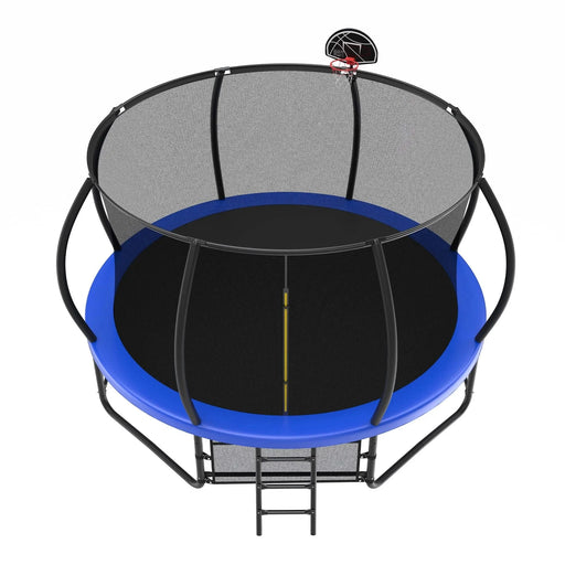14FT Trampoline with Enclosure - Recreational Trampolines with Ladder and AntiRust Coating, ASTM Approval Outdoor Trampoline for Kids Default -DTYStore